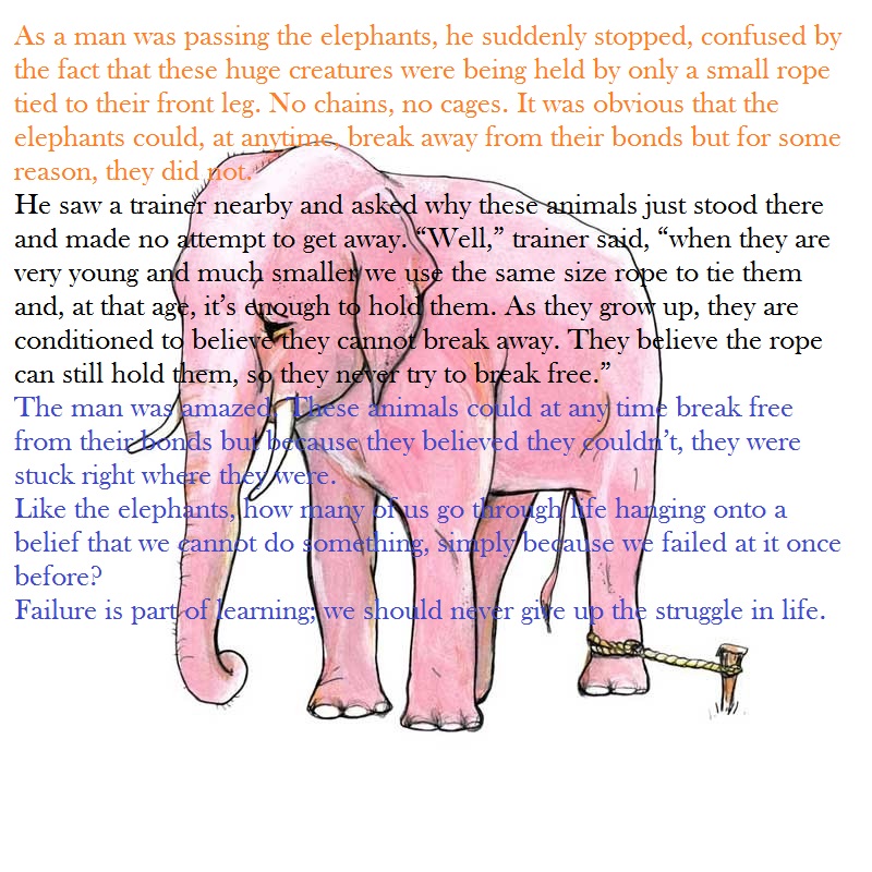 Stories short inspirational elephant rope belief most heard ve